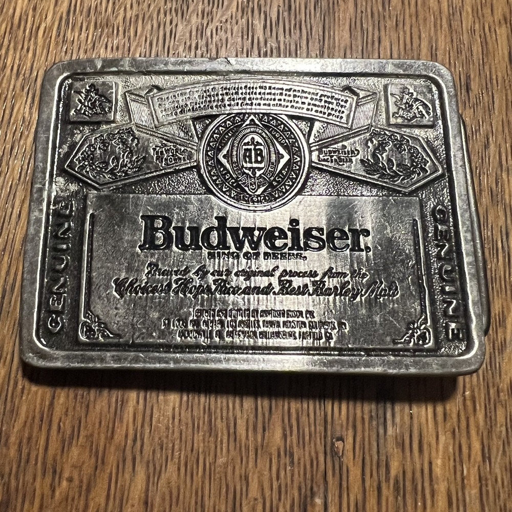 VTG Budweiser Belt Buckle 1970's Classic King Of Beers Missing Pin 4Display